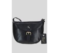 Ashwood Leather 'violet' Real Leather Flap-Over Crossbody Bag In Black Black