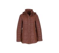 Ashwood Leather 'walbusch' Genuine Leather Quilted Hooded Jacket In Tan Tan 18