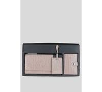 Ashwood Leather 'wise Tour' Croc Print Real Leather Gift Travel Set In Dark Pink Dark Pink One Size