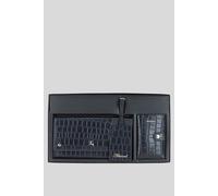 Ashwood Leather 'wise Tour' Croc Print Real Leather Gift Travel Set In Navy Navy