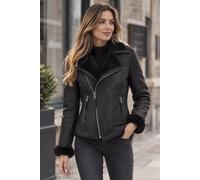 Ashwood Leather Women's 'Alayna' Luxury Shearling Jacket in Black | Size: 16