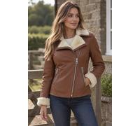 Ashwood Leather Women's 'Alayna' Luxury Shearling Jacket in Tan | Size: 8
