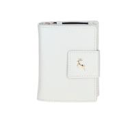 Ashwood Leather Women's 'Arte in Pelle' RFID Secure Leather Wallet/Purse with Zip & Stud Closure in White Ashwood Leather White One Size