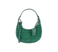 Ashwood Leather Women's 'Chic' Croc Embossed Leather Medium Saddle Shoulder Bag in Green Ashwood Leather Green One Size