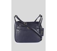 Ashwood Leather Women's 'Classico Napoli' Real Leather Top Zip Crossbody Bag in Navy