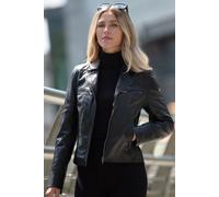 Ashwood Leather Women's 'Eva' Leather Biker Style Jacket Women Coat in Black | Size: 14 Ashwood Leather Black 14