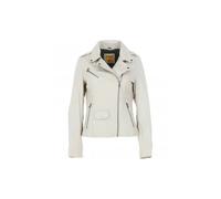 Ashwood Leather Women's 'Furia' Real Leather Slim Fit Biker Jacket in Beige | Size: 8