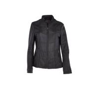 Ashwood Leather Women's 'Isla' Real Leather Mandarin Collared Jacket in Black | Size: 10