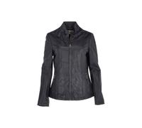 Ashwood Leather Women's 'Isla' Real Leather Mandarin Collared Jacket in Navy | Size: 10 Ashwood Leather Navy 10