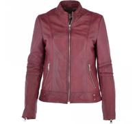 Ashwood Leather Women's 'Lillian' Real Leather Biker Jacket in Dark Red | Size: 10