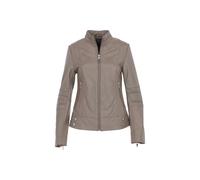 Ashwood Leather Women's 'Lillian' Real Leather Biker Jacket in Taupe | Size: 24
