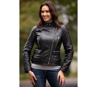 Ashwood Leather Women's 'Soho' Real Leather Biker Jacket in Black | Size: 10 Ashwood Leather Black 10