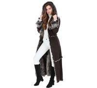 Ashwood Leather Women's 'Sophia' Long Length Sheepskin Coat in Brown | Size: 18