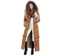 Ashwood Leather Women's 'Sophia' Long Length Sheepskin Coat in Tan | Size: 12