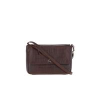 Ashwood Leather Women's 'Valentina' Flap Over Croc Print Real Leather Shoulder Bag in Maroon Ashwood Leather Maroon One Size