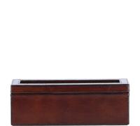 Ashwood Leather's Premium Leather Triple Watch Case With See-Through Lid In Chestnut