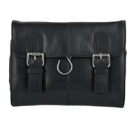 Ashwood Men’s Leather Hanging Toiletry Bag - Detachable Wash Bag, Buckle Closure, Travel Organizer: Phil (Black)