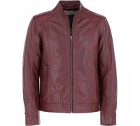 Ashwood Mens Leather Biker Jacket: BR-Rock 2 - 4XL - Leather - Burgundy