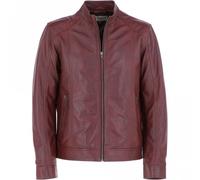 Ashwood Mens Leather Biker Jacket: BR-Rock 2 - 5XL - Leather - Burgundy