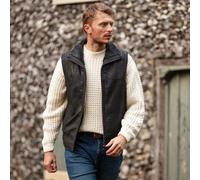 Ashwood Men's Leather Waistcoat : Sigma - Black Snuff - XL - Leather