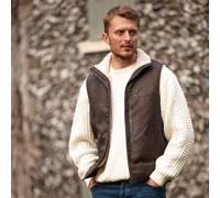 Ashwood Men's Leather Waistcoat : Sigma - Brown Snuff - 2XL - Leather