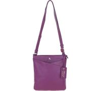 Ashwood Real Leather Cross Body Bag for Women - Zip Top Handbag with Multiple Pockets - Raspberry - 64640/Curve