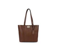 Ashwood Real Leather Tote Bag for Women - Gold Hardware with Floral Jacquard Lining - Elegant Everyday Shoulder Handbag: 63754 (2 Tone Tan)