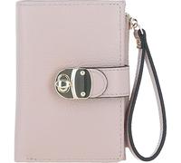 Ashwood Small Ladies Leather Purse - RFID Protected - Genuine Leather Compact Wallet for Women - Secure Twist Lock - Zip Pocket, Card Slots & Photo ID Window - Gift Boxed: 32047 (Beige)