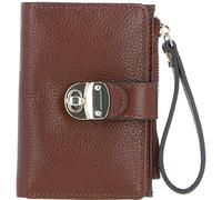 Ashwood Small Ladies Leather Purse - RFID Protected - Genuine Leather Compact Wallet for Women - Secure Twist Lock - Zip Pocket, Card Slots & Photo ID Window - Gift Boxed: 32047 (2 Tone Tan)