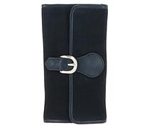 Ashwood Ten Card Suede & Leather Purse Green: S-21 - One Size - Navy Blue - Leather