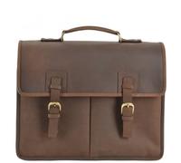 Ashwood Triple Gusset Heavy Duty Real Leather Briefcase: Gareth - One Size - Leather - Mud