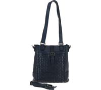 Ashwood Vintage Woven Leather Bag - One Size - Navy Blue - Leather