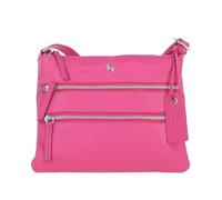 Ashwood Women’s Genuine Leather Crossbody Bag - Compact Shoulder Bag with Zip Closure & Adjustable Strap: Ayr (Hot Pink)