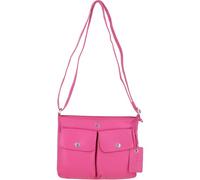 Ashwood Women’s Genuine Leather Crossbody & Shoulder Bag with Adjustable Strap & Zip Closure: Cardiff (Hot Pink)