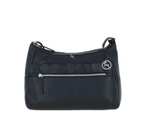 Ashwood Women’s Genuine Leather Shoulder Bag - Black Zip-Top Handbag with Magnetic Front Pocket & Adjustable Strap : Meath (Black)