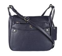 'Classico Napoli' Real Leather Top Zip Crossbody Bag Ashwood Leather Navy One Size