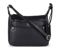 Ashwood Women’s Real Leather Crossbody Bag Shoulder Bag with Top Zip Closure, Gold Hardware & Adjustable Strap - 63931 (Black)