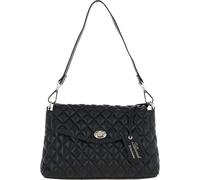 Ashwood Women’s Real Leather Quilted Flapover Bag - Elegant Handbag with Gold Clasp, Luxury Jacquard Lining & Timeless Design: 63858 (Black)