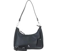 Ashwood Women's Genuine Leather Shoulder x Crossbody Bag with Detachable Strap - Zip Top Handbag - Black - 64397