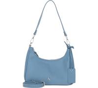 Ashwood Women's Genuine Leather Shoulder x Crossbody Bag with Detachable Strap - Zip Top Handbag - Denim Blue - 64397