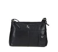 Ashwood Women's Real Leather Crossbody Bag - Elegant Shoulder Handbag with Adjustable Strap, Gold Hardware & Organised Interior: Delilah (Black)