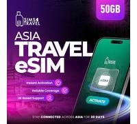 Asia eSIM Data Plan | 3GB / 20GB / 50GB | 20+ Countries | Instant Activation | 30 Days (50GB)
