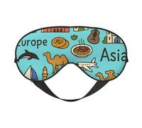 Asia Europe Africa Print Functionality Outdoor Travel Eye Mask Breathable Camping Meditation Yoga Friendly