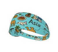 Asia Europe Africa Printing Double-Sided,Unisex Elastic Sports Headband,Ideal As A Gift For Sports-Loving Friends,Family