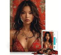 Asia Girl 1000 Piece Jigsaws for Adults Puzzle Unwind Game Sharp Edge Playful Challenge Home Accent (38x52cm)