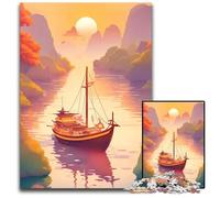 Asia Sunset Serenade Jigsaw Puzzles for Adults 1000 Piece Impossible Jigsaw Puzzles for Adults Perfect for Teenagers & Home Decor 1000 PCS(38x26cm)