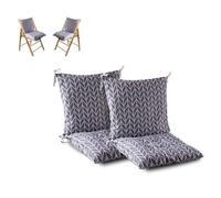 ASIAD 2 Pieces Modern Grey Geometric Garden Chair Cushion with Backrest Seat, 50x100cm, 9cm Thick