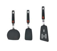 ASIAD 3Pcs Spatula Silicone, Heat Resistant Spatula Spatula for Kitchen, Cooking Tools Suitable for Non-Stick Pans, Applicable To Fried Eggs, Cakes And Hamburgers,Black