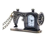ASIAD Antique Bronze Sewing Machine Pocket Watch Necklace Pedant Christmas GiftAnalog Clock,A