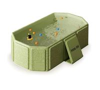 ASIAD Collapsible Baby Bath, Foldable Baby Bath Tub with Triangular Diagonal Brace, Travel Toddler Bath for Outdoor Use, Stable & Durable,Green